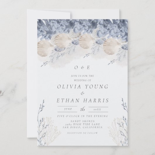 Sereniteit door het Zee Bruiloft Kaart (Voorkant)