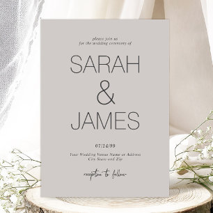 sereniteit   Dusty Linen Minimal Typography Weddin Kaart