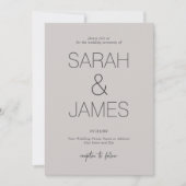 sereniteit | Dusty Linen Minimal Typography Weddin Kaart (Voorkant)