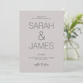sereniteit | Dusty Linen Minimal Typography Weddin Kaart (Staand voorkant)