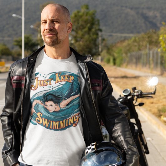 Sereniteit in beweging: gewoon blijven zwemmen t-shirt