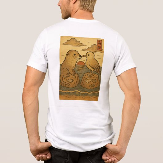 Sereniteit in beweging. Ukiyo-e Dreams beroemd gem Tri-Blend Shirt (Achterkant)