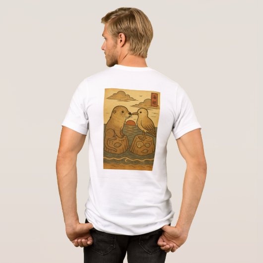 Sereniteit in beweging. Ukiyo-e Dreams beroemd gem Tri-Blend Shirt (Achterkant volledig)