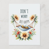 Sereniteit in Bloom - Bee & Daisy Harmony Briefkaart (Voorkant)