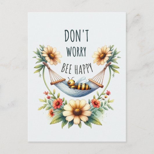 Sereniteit in Bloom - Bee & Daisy Harmony Briefkaart (Voorkant)