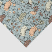 Sereniteit in Bloom Blauwgroen Wildflower Decoupag Tissuepapier (Detail)
