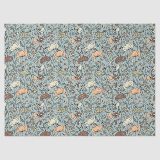 Sereniteit in Bloom Blauwgroen Wildflower Decoupag Tissuepapier (Voorkant)