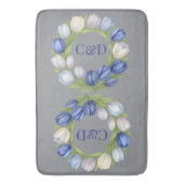 Sereniteit in Bloom Pastel Tulp Bloemen Home Decor Badmat (Voorkant Verticaal)