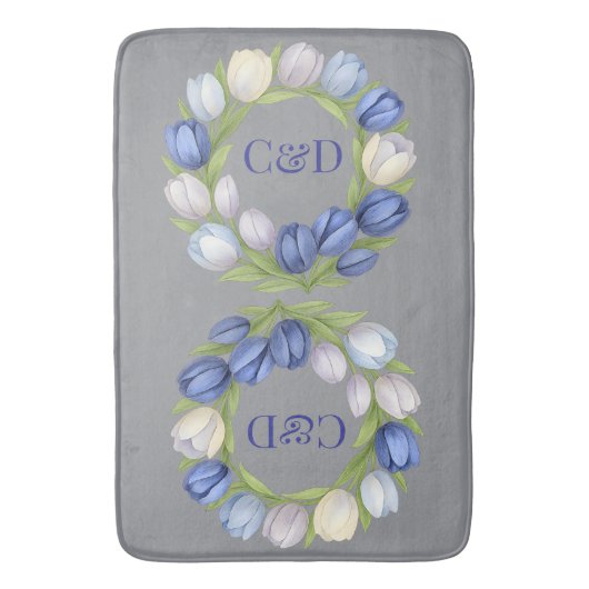 Sereniteit in Bloom Pastel Tulp Bloemen Home Decor Badmat (Voorkant Verticaal)