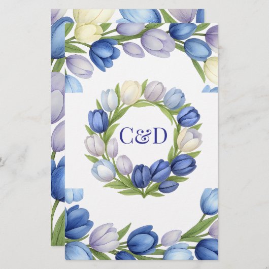 Sereniteit in Bloom Pastel Tulp Bloemen Home Decor Briefpapier (Voorkant / Achterkant)