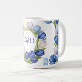 Sereniteit in Bloom Pastel Tulp Bloemen Home Decor Koffiemok (Voorkant rechts)