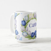 Sereniteit in Bloom Pastel Tulp Bloemen Home Decor Koffiemok (Voorkant links)