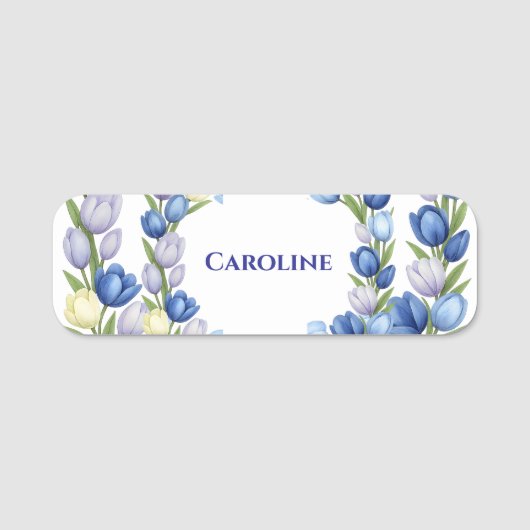 Sereniteit in Bloom Pastel Tulp Bloemen Home Decor Naamplaatje (Voorkant)