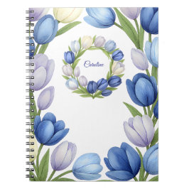 Sereniteit in Bloom Pastel Tulp Bloemen Home Decor Notitieboek