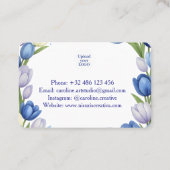 Sereniteit in Bloom Pastel Tulp Bloemen Home Decor Visitekaartje (Achterkant)