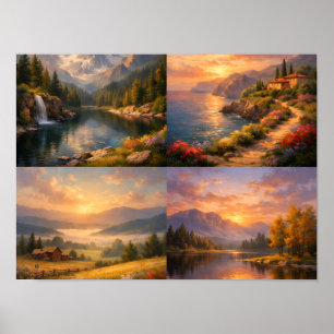 Sereniteit in de Natuur – Landschap Wandsieraden C Poster