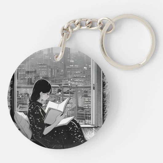 Sereniteit in de stad: Boek Lover's Sleutelhanger (Achterkant)