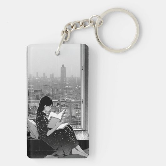 Sereniteit in de stad: Boek Lover's Sleutelhanger (achterkant)