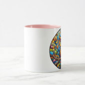 Sereniteit in de Tuin Een Bankje Onder Bloemen Mok (Midden)