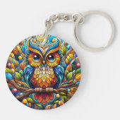 Sereniteit in de Tuin Een Bankje Onder Bloemen Sleutelhanger (Achterkant)