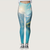 Sereniteit in Fjorden Scène Leggings (Voorkant)