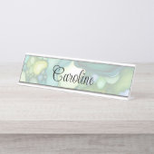 Sereniteit in groene Abstracte vloeiende vormen Bureau Naambordje (Voorkant)
