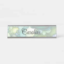 Sereniteit in groene Abstracte vloeiende vormen Bureau Naambordje