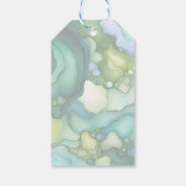 Sereniteit in groene Abstracte vloeiende vormen Cadeaulabel (Achterkant)