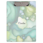 Sereniteit in groene Abstracte vloeiende vormen Klembord (Voorkant)