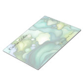 Sereniteit in groene Abstracte vloeiende vormen Notitieblok (Schuin)