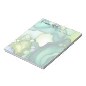 Sereniteit in groene Abstracte vloeiende vormen Notitieblok (Linkerzijde)