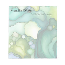 Sereniteit in groene Abstracte vloeiende vormen Notitieblok