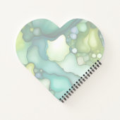 Sereniteit in groene Abstracte vloeiende vormen Notitieboek (Achterkant)