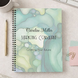 Sereniteit in groene Abstracte vloeiende vormen Notitieboek