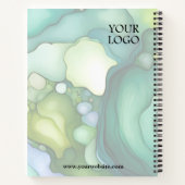 Sereniteit in groene Abstracte vloeiende vormen Notitieboek (Achterkant)