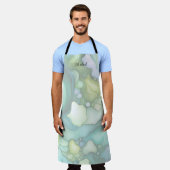Sereniteit in groene Abstracte vloeiende vormen Schort (Gedragen)