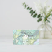 Sereniteit in groene Abstracte vloeiende vormen Visitekaartje (Staand voorkant)