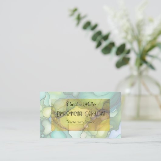 Sereniteit in groene milieu-consultant visitekaartje (Staand voorkant)
