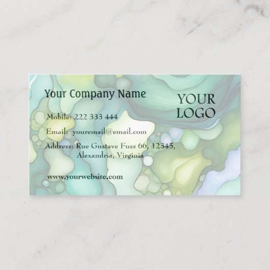 Sereniteit in groene milieu-consultant visitekaartje (Achterkant)