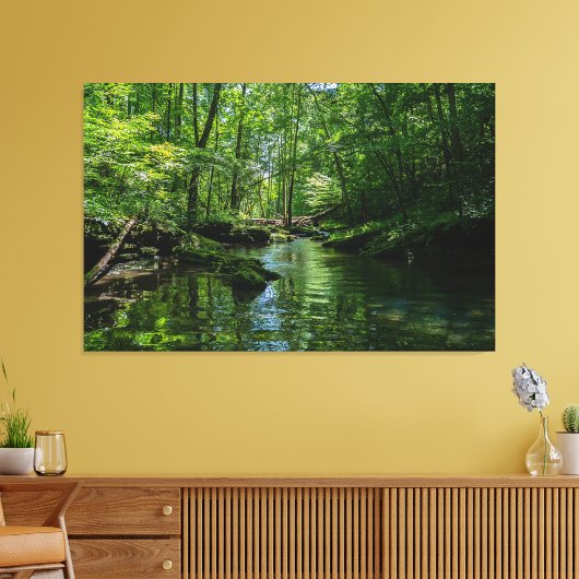 Sereniteit in het bos canvas afdruk