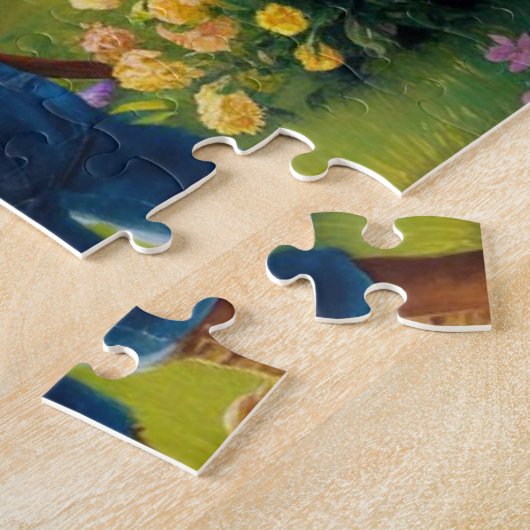 Sereniteit in het dorp schilderij legpuzzel (Zijkant)