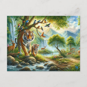 Sereniteit in het Enchanted Forest schilderij Briefkaart