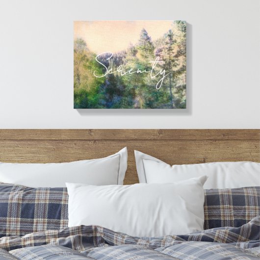 sereniteit in het landschap van de bergdenbomen in canvas afdruk (Insitu (Slaapkamer))