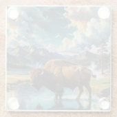 Sereniteit in het wild - Buffalo Glazen Onderzetter (Achterkant)