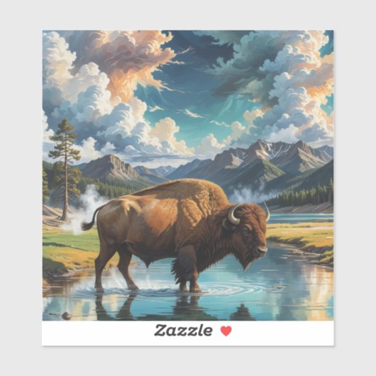 Sereniteit in het wild - Buffalo Sticker (Vel)