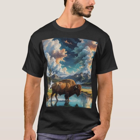 Sereniteit in het wild - Buffalo T-shirt (Voorkant)