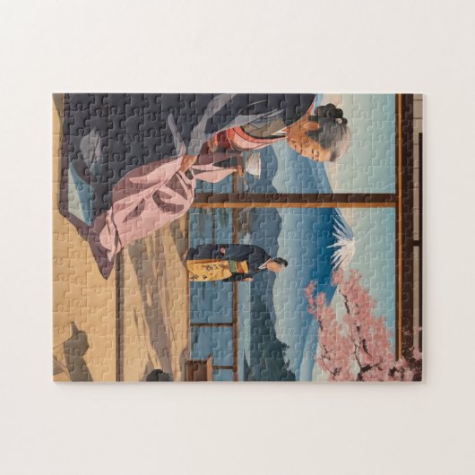 Sereniteit in Japan: thee en de Fuji-puzzel Legpuzzel (Horizontaal)
