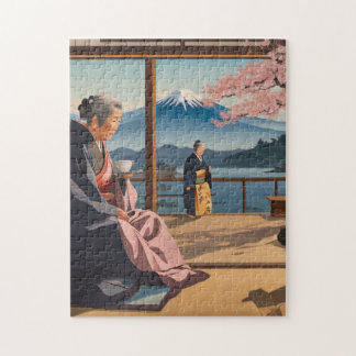 Sereniteit in Japan: thee en de Fuji-puzzel Legpuzzel