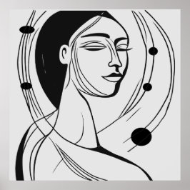 Sereniteit in lijnen: hedendaags minimalisme poster