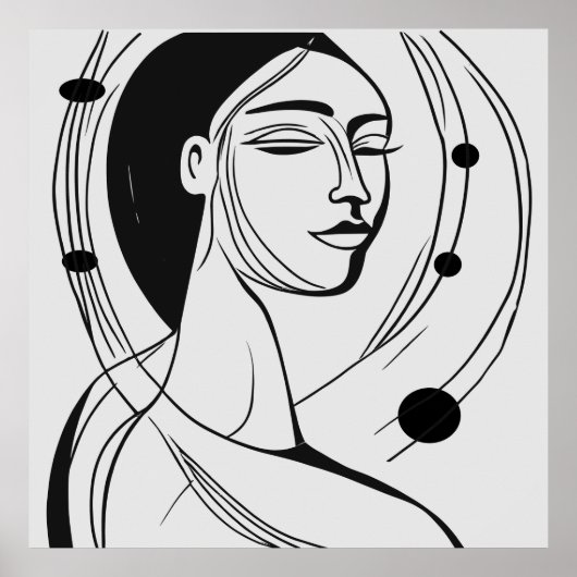 Sereniteit in lijnen: hedendaags minimalisme poster (Voorkant)